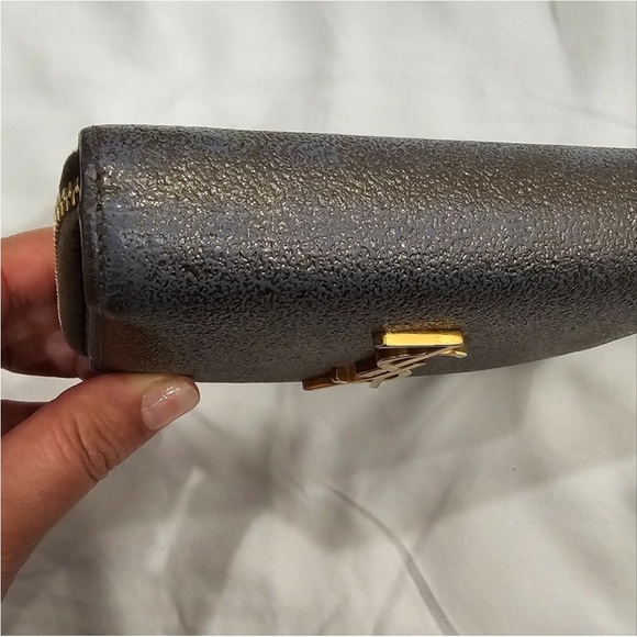 YSL monogram calfskin zip around wallet -metallic AUTHENTIC - Picture 8 of 8